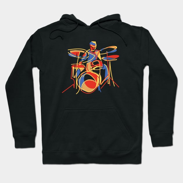 Abstract Colorful Drummer Modern Style Hoodie by jazzworldquest